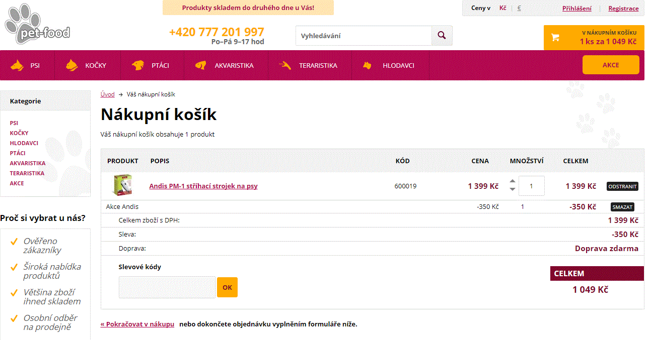 Stříhací strojek na psy Andis PM-1