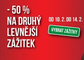 Sleva 50% na druhý zážitek