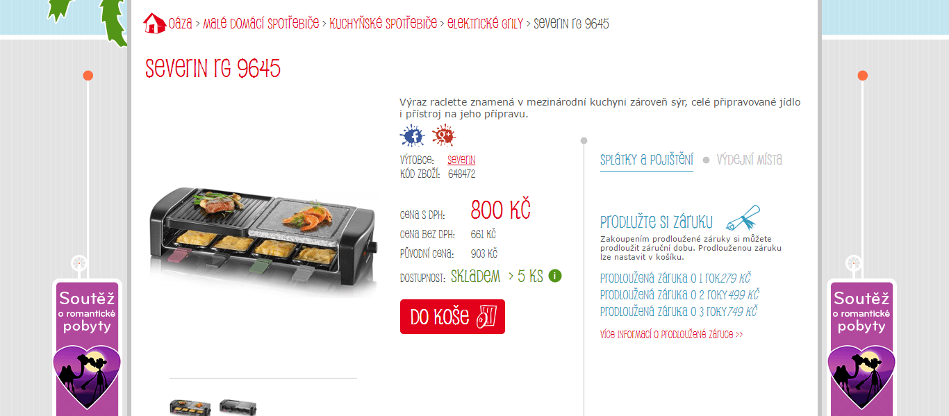 Raclette lávový gril Severin, 55 cm