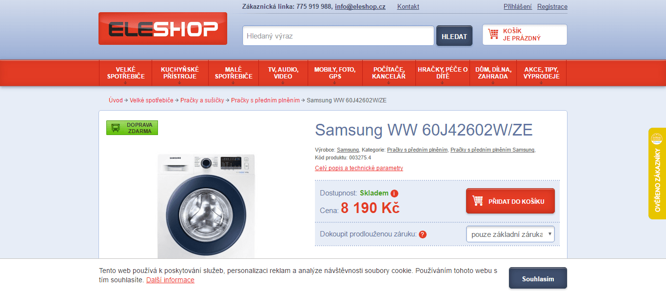 Pračka  Samsung, 6kg, 1200 ot., A+++