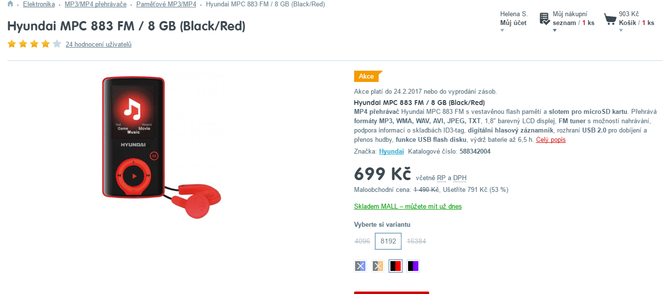 MP4 - Hyundai MPC 883 8 GB 