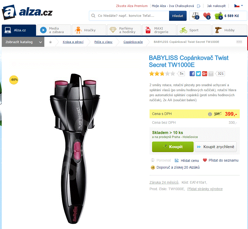 BABYLISS Copánkovač Twist Secret