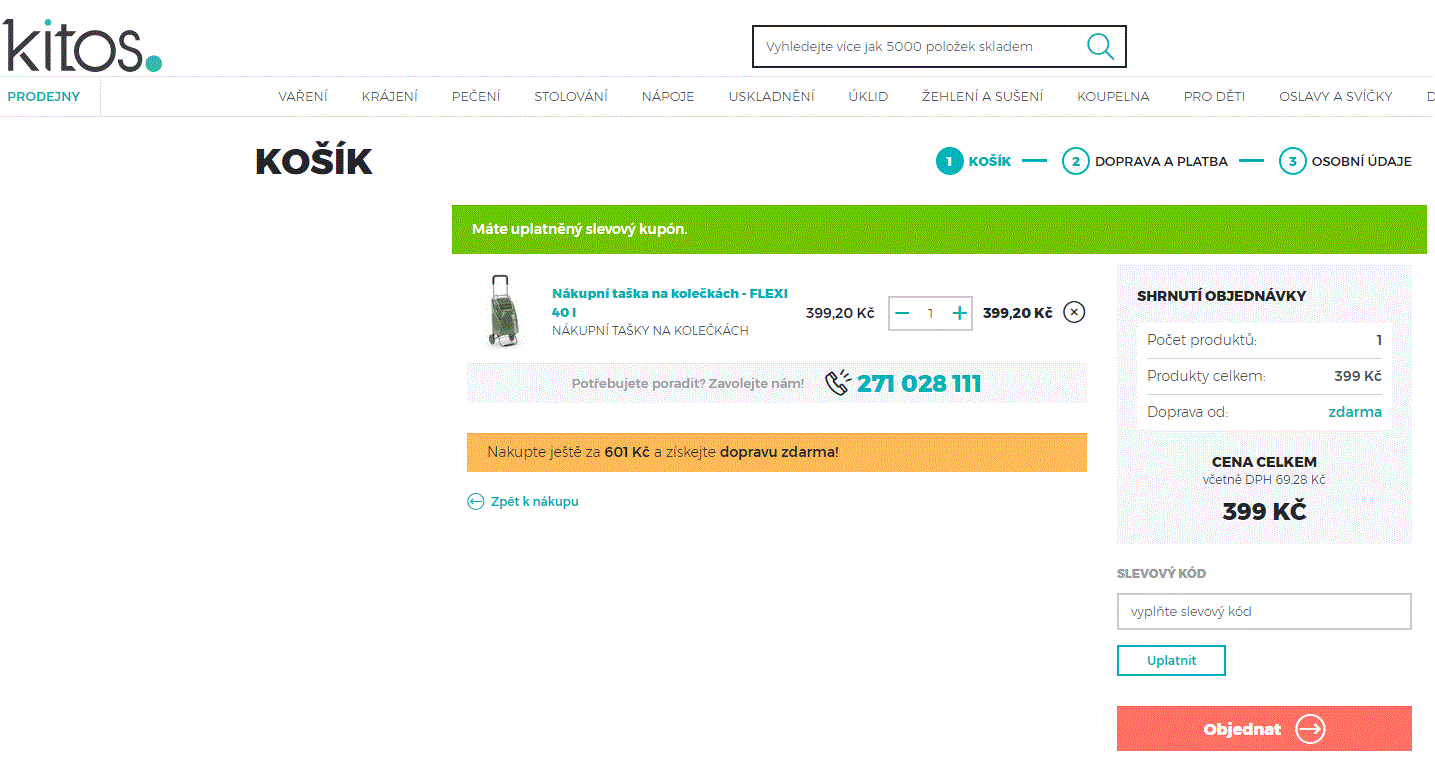 Nákupní taška na kolečkách 40 L