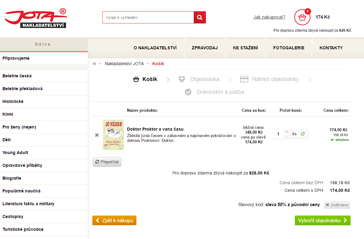 50% sleva na nákup knih na Jota.cz