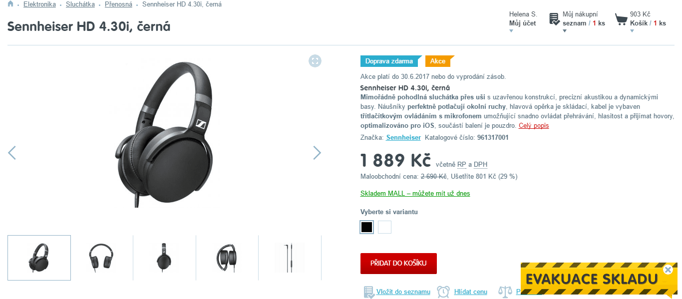 Sluchátka Sennheiser HD 4.30i 