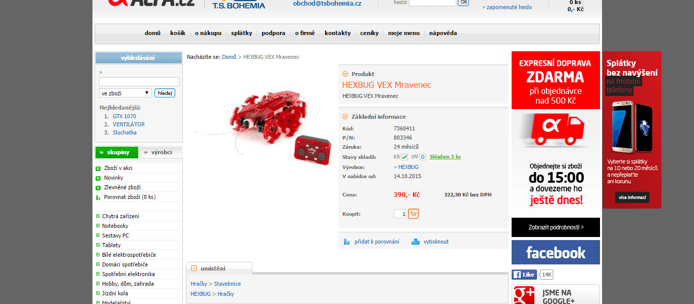 Robotický mravenec dálkové ovládání Hexbugs