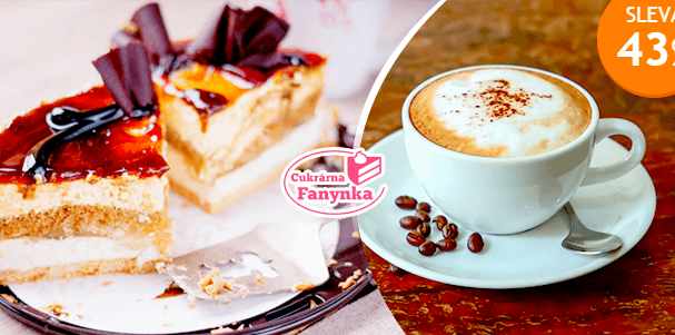 Dortík dle výběru + cappuccino nebo latté 