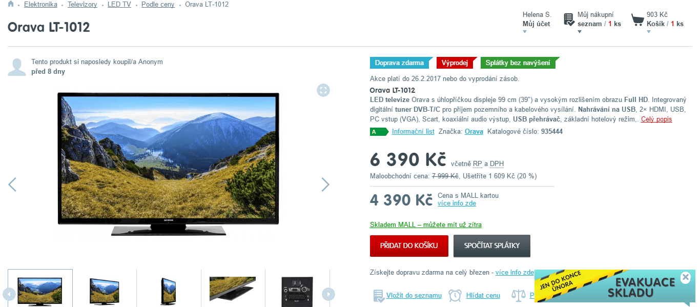 Full HD LED TV, 99 cm, Orava