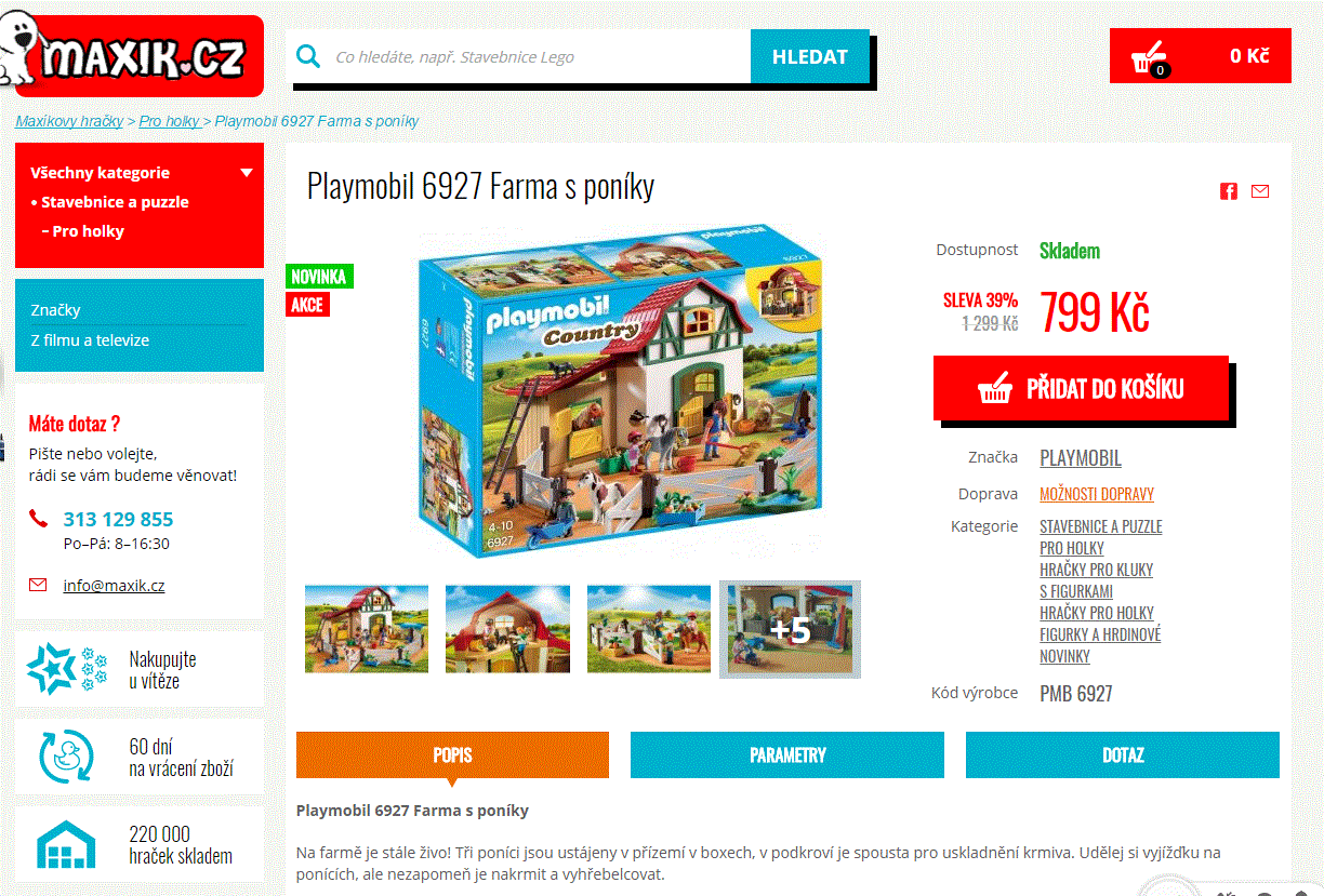 Sleva na vybrané stavebnice Playmobil