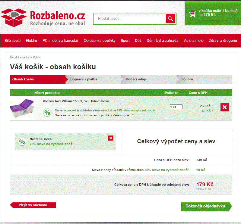 Úložný box Wham 32 l, bílo-fialový