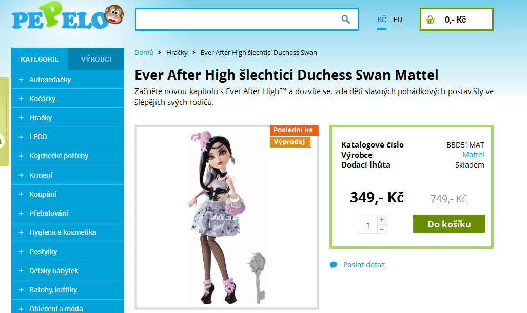 Mattel Ever After High Šlechtici Duchess Swan