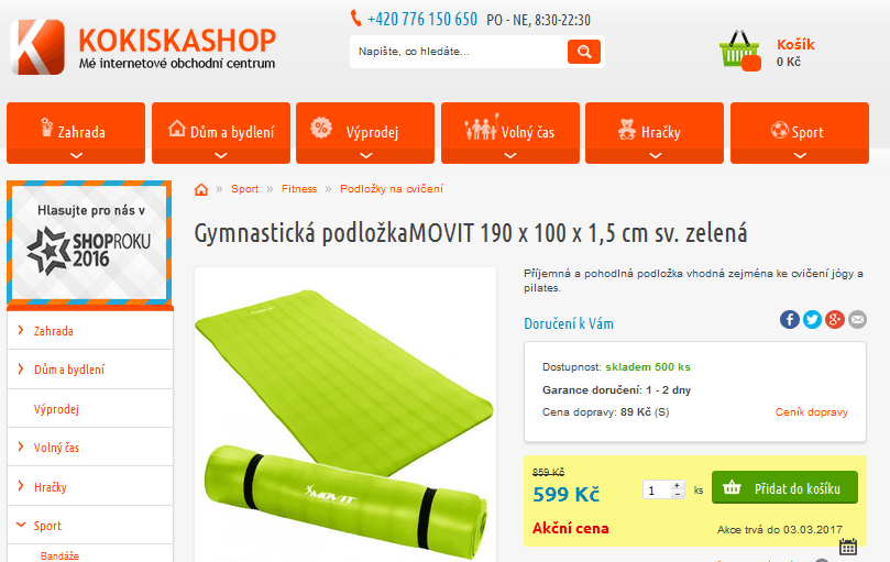 Gymnastická podložka MOVIT