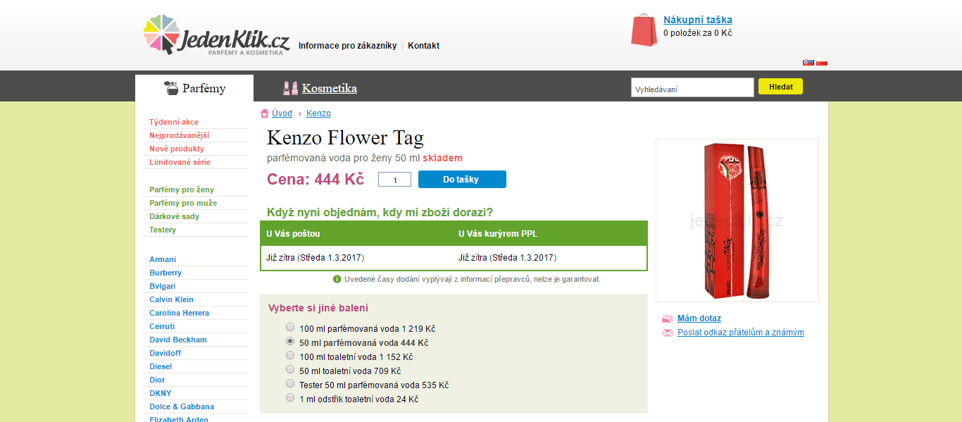 Dámský parfém Kenzo Flower Tag 50 ml