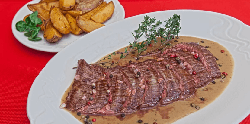 2x pořádný hovězí flank steak 250g
