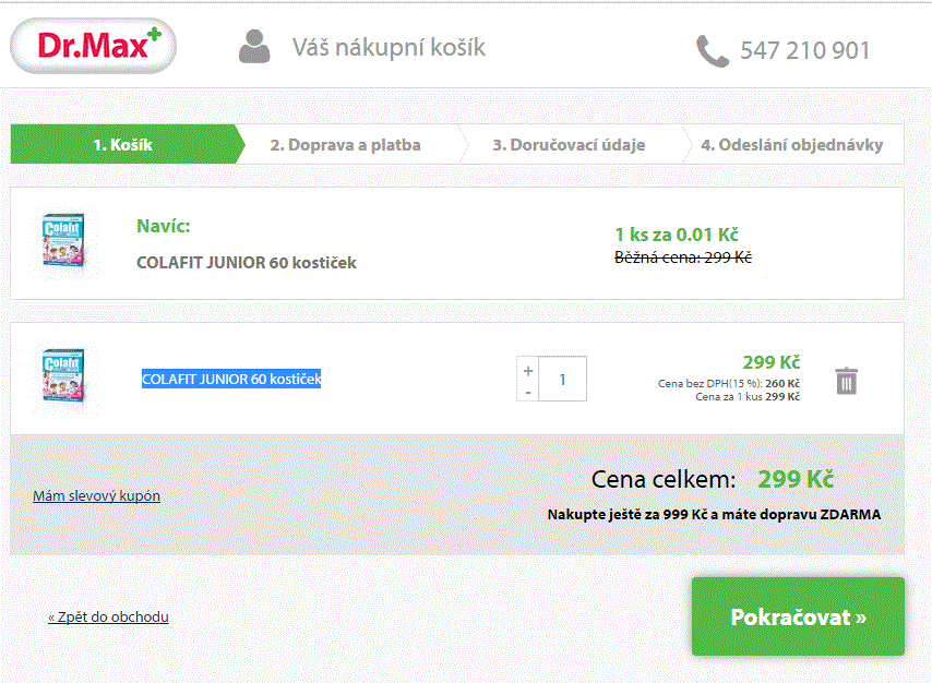 Colafit Junior 1+1 zdarma