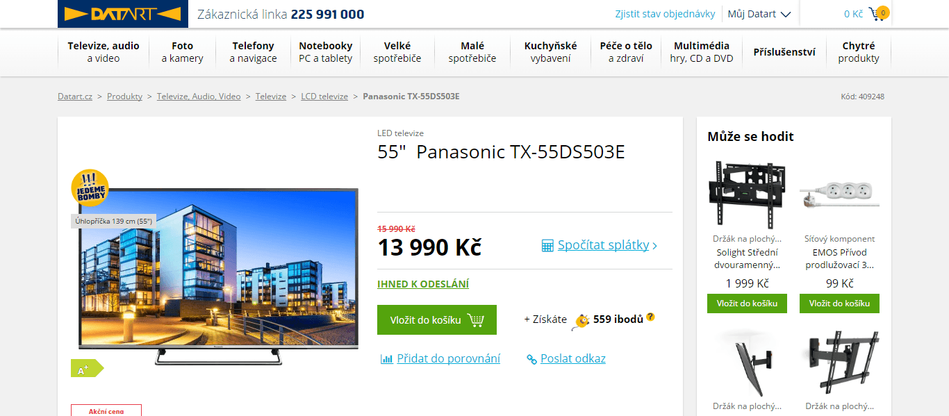 Full HD LED, Smart TV, 139cm, Panasonic