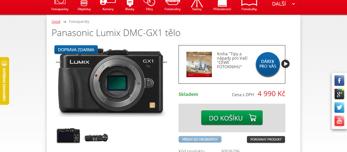 Tělo Panasonic Lumix DMC-GX1, 16 MPx