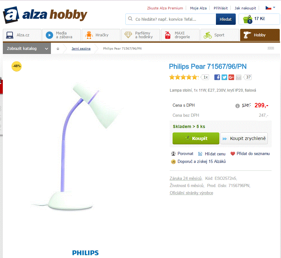Stolní lampa Philips Pear