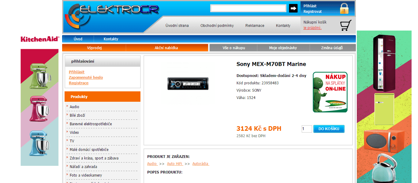 Autorádio Sony, BT. NFC, CD, ovládání hlasem
