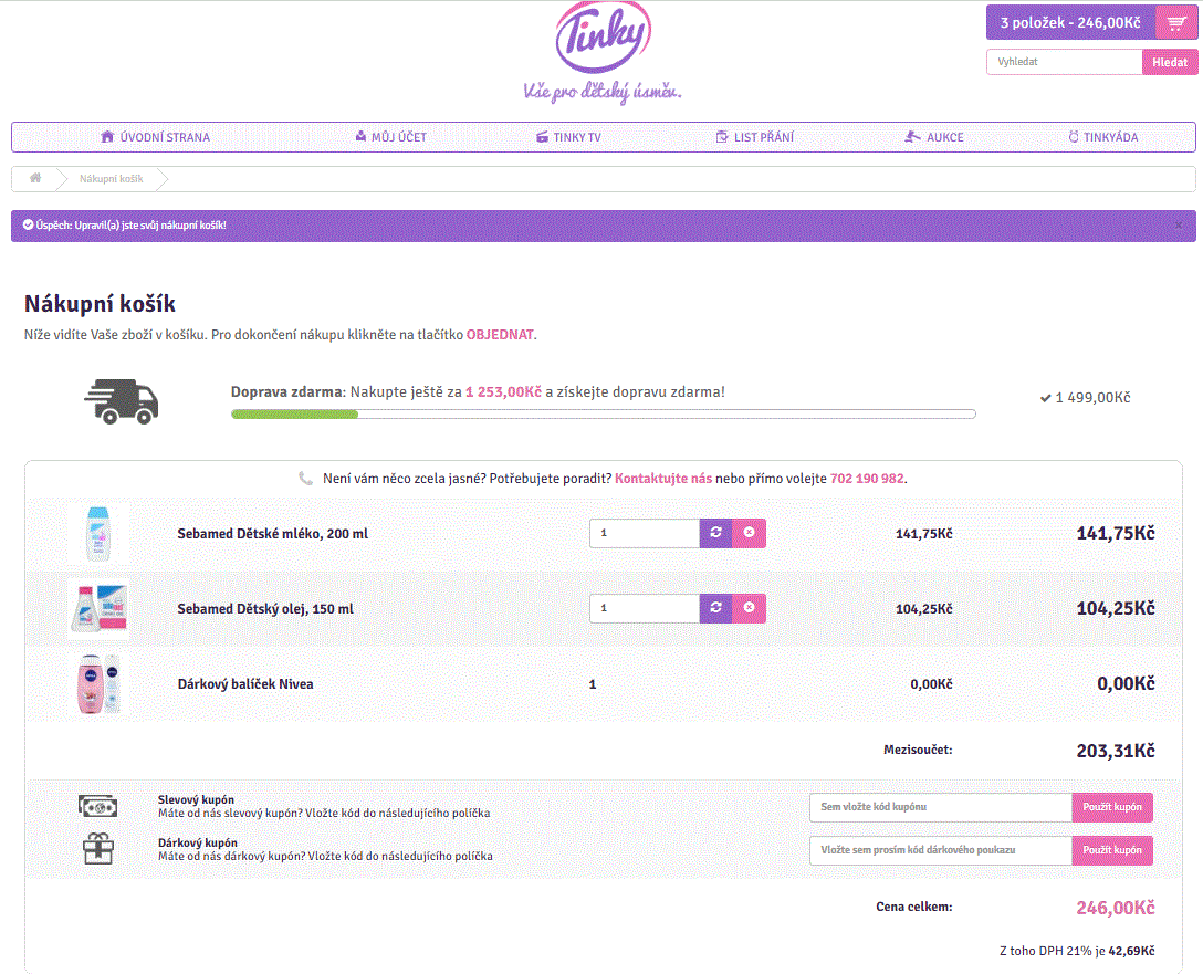 Tinky.cz - dárky k nákupu nad 199Kč