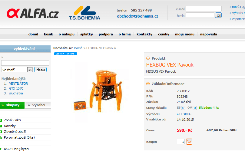 Robotický pavouk na dálkové ovládání Hexbugs