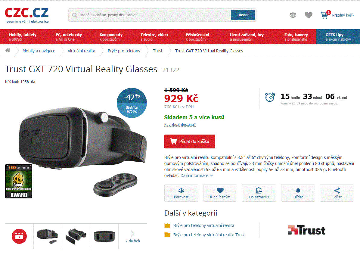 Brýle pro virtuální realitu Trust 