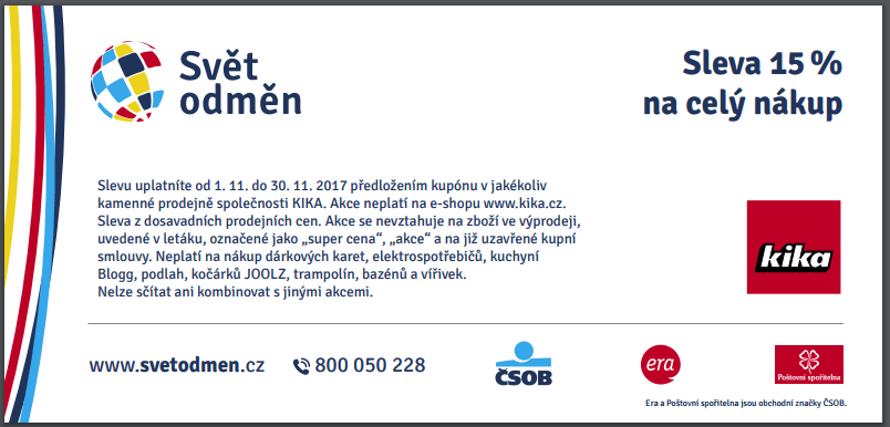 Kika - sleva 15% na celý nákup
