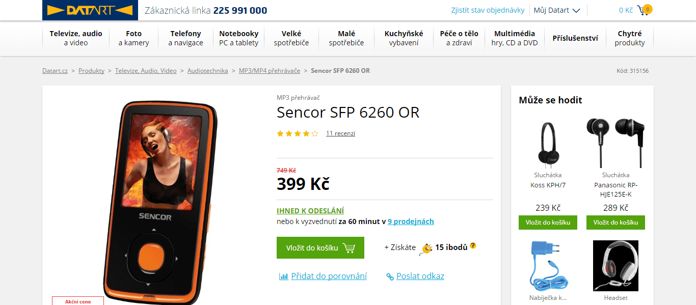 MP4 přehrávač Sencor, FM, USB