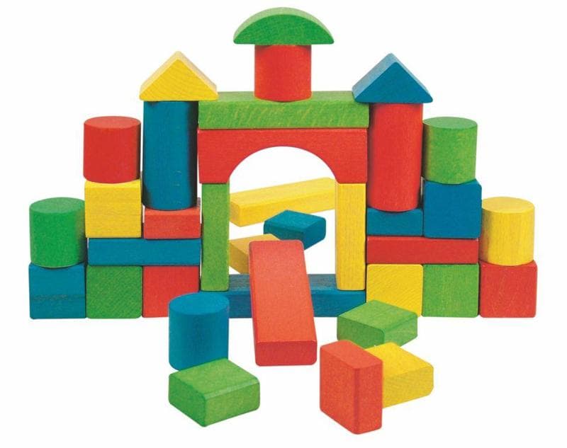 Barevné kostky Woody v kartonu, 36ks