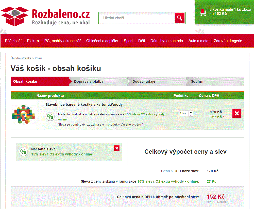 Barevné kostky Woody v kartonu, 36ks