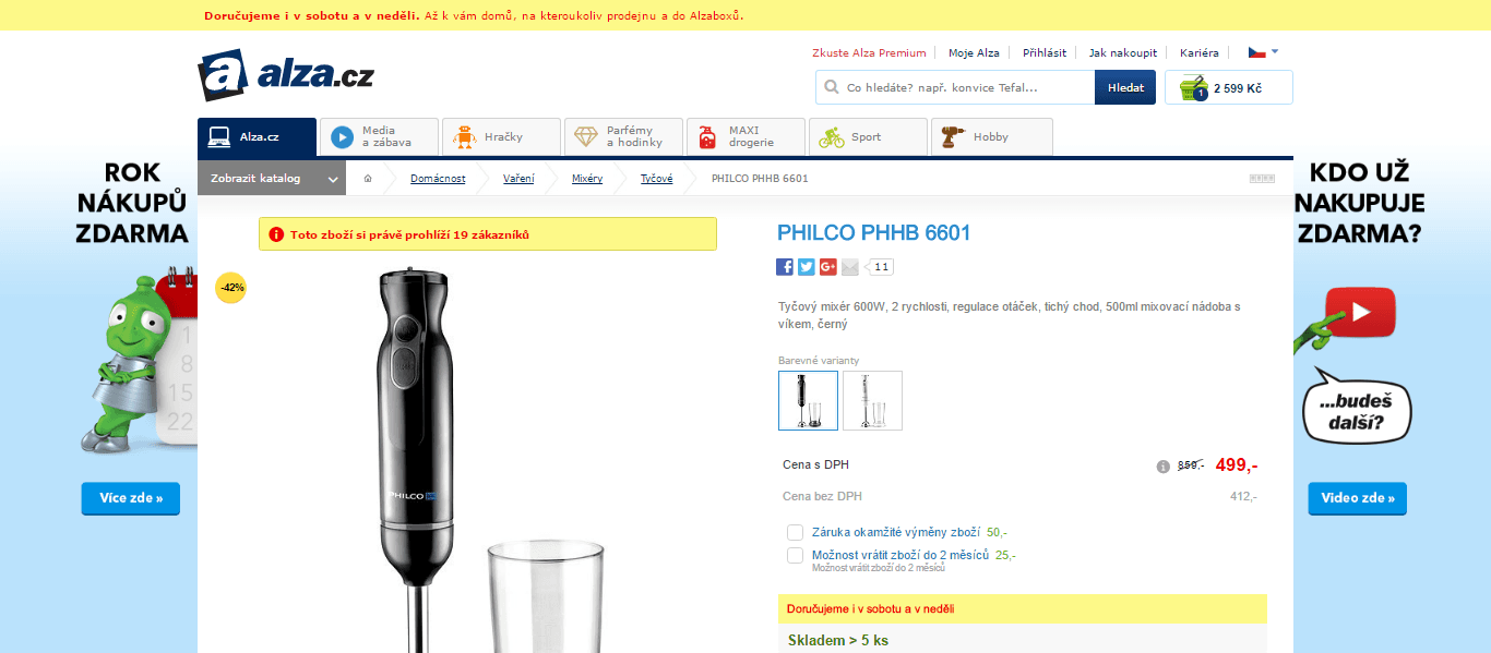 Tyčový mixér Philco PHHB 6601