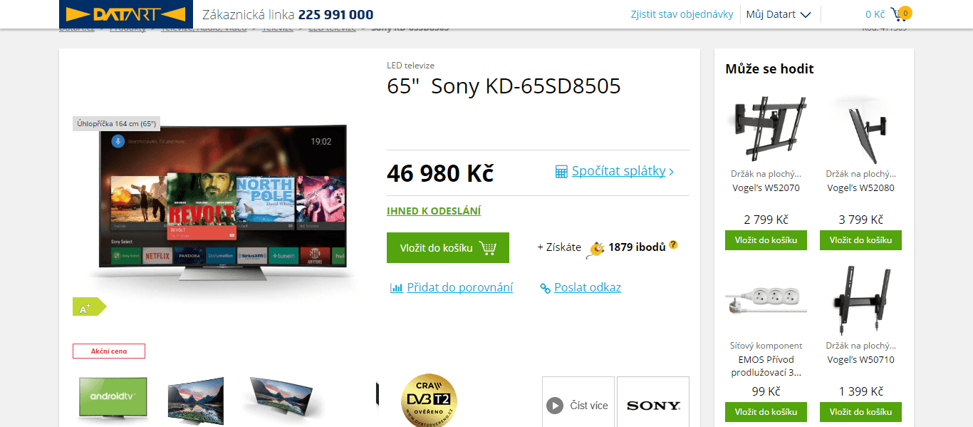 Ultra HD TV, Smart, 165 cm, Sony