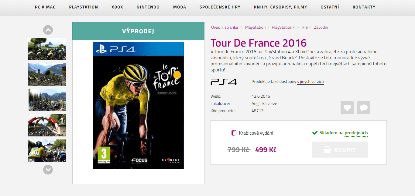 Tour de France 2016 pro Playstation 4