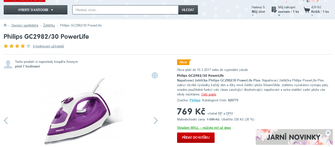 Napařovací žehlička Philips GC2982/30