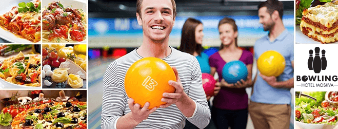 2 hodiny bowlingu + 4x jídlo dle vlastního