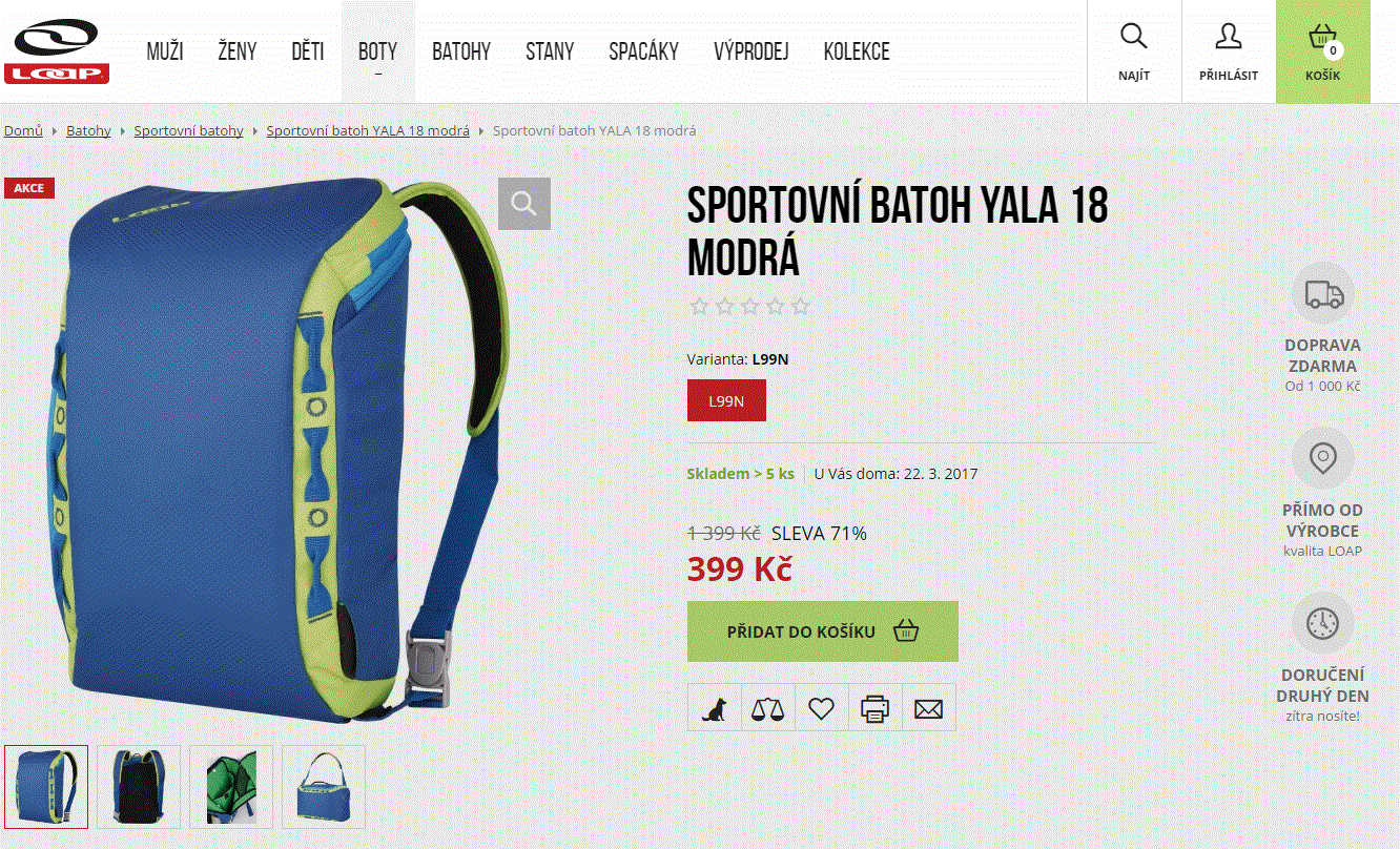 Batoh sportovní Loap Yala 18l 