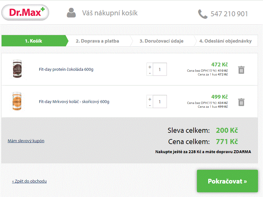 Sleva 200 Kč na produkty Fit-day