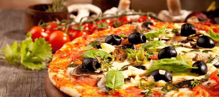 Dvě pizzy v luxusní restauraci La Piazza