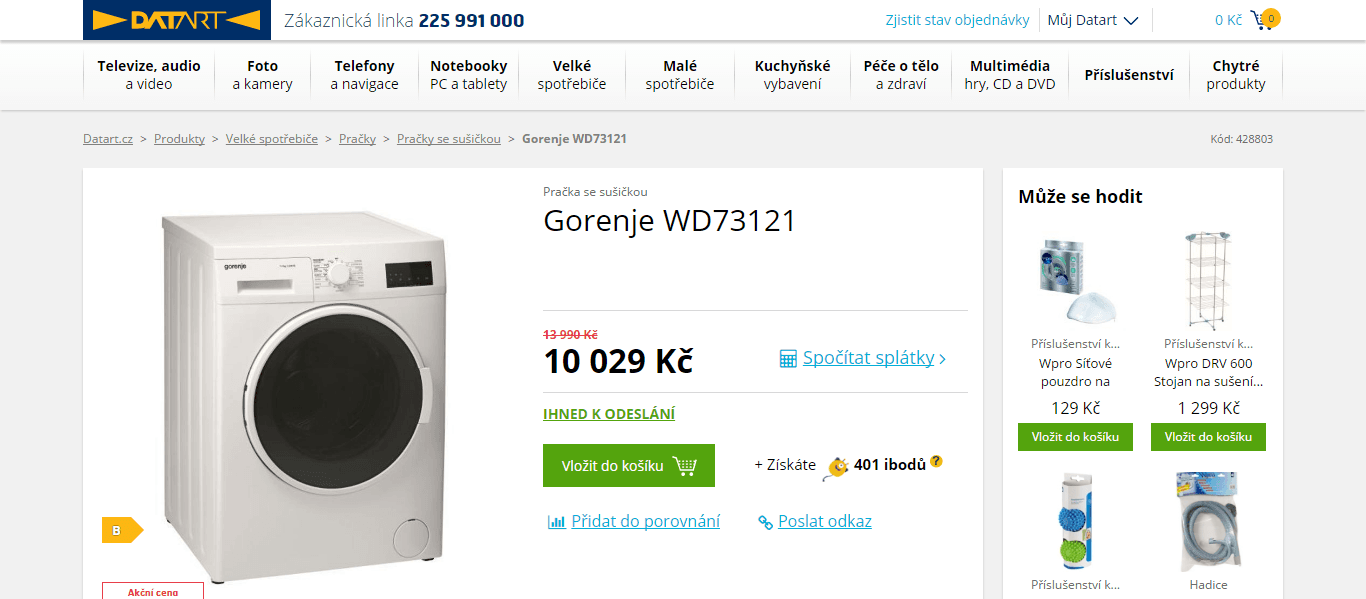 Pračka se sušičkou Gorenje 7/5 kg, 1200 ot., 