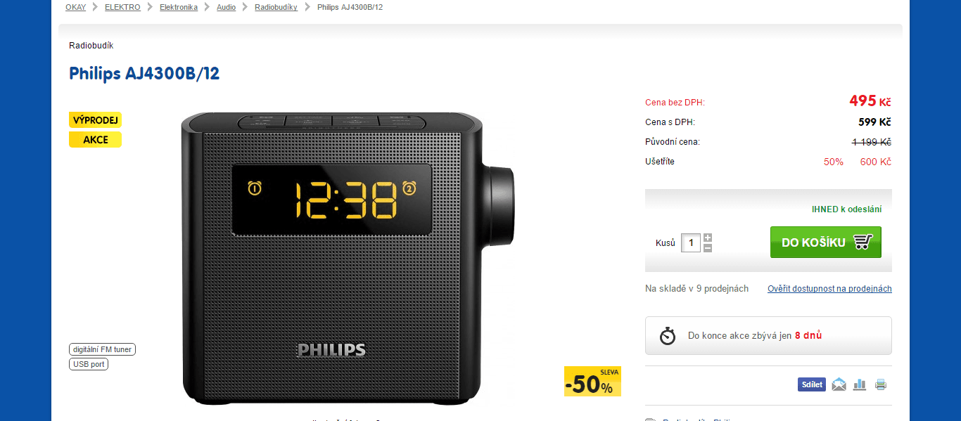 Rádiobudík Philips AJ4300