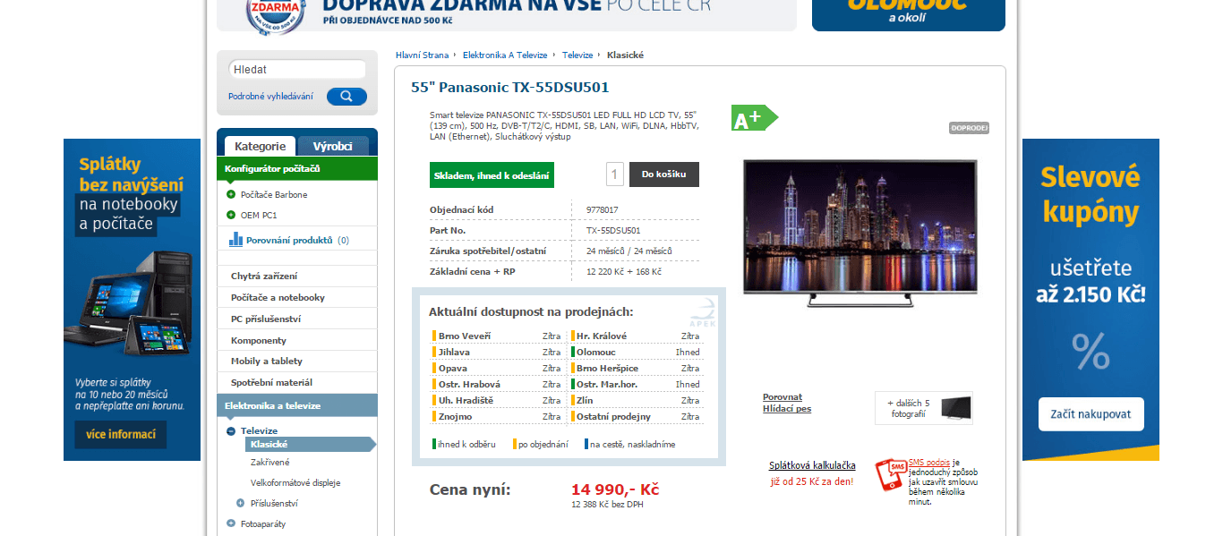 Full HD LED TV, Smart, 139 cm, Panasonic