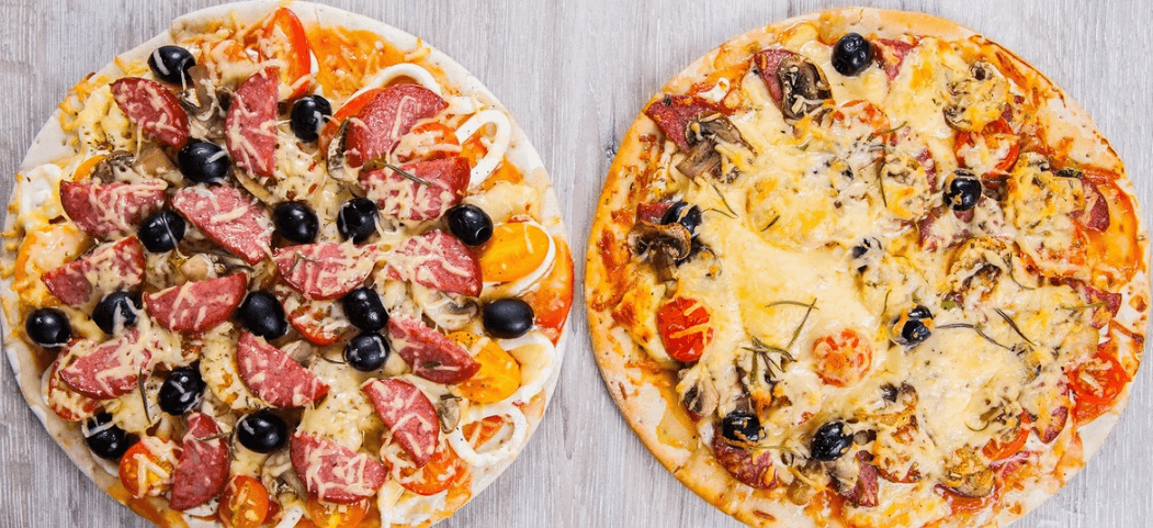 Dvě pizzy dle vlastního výběru