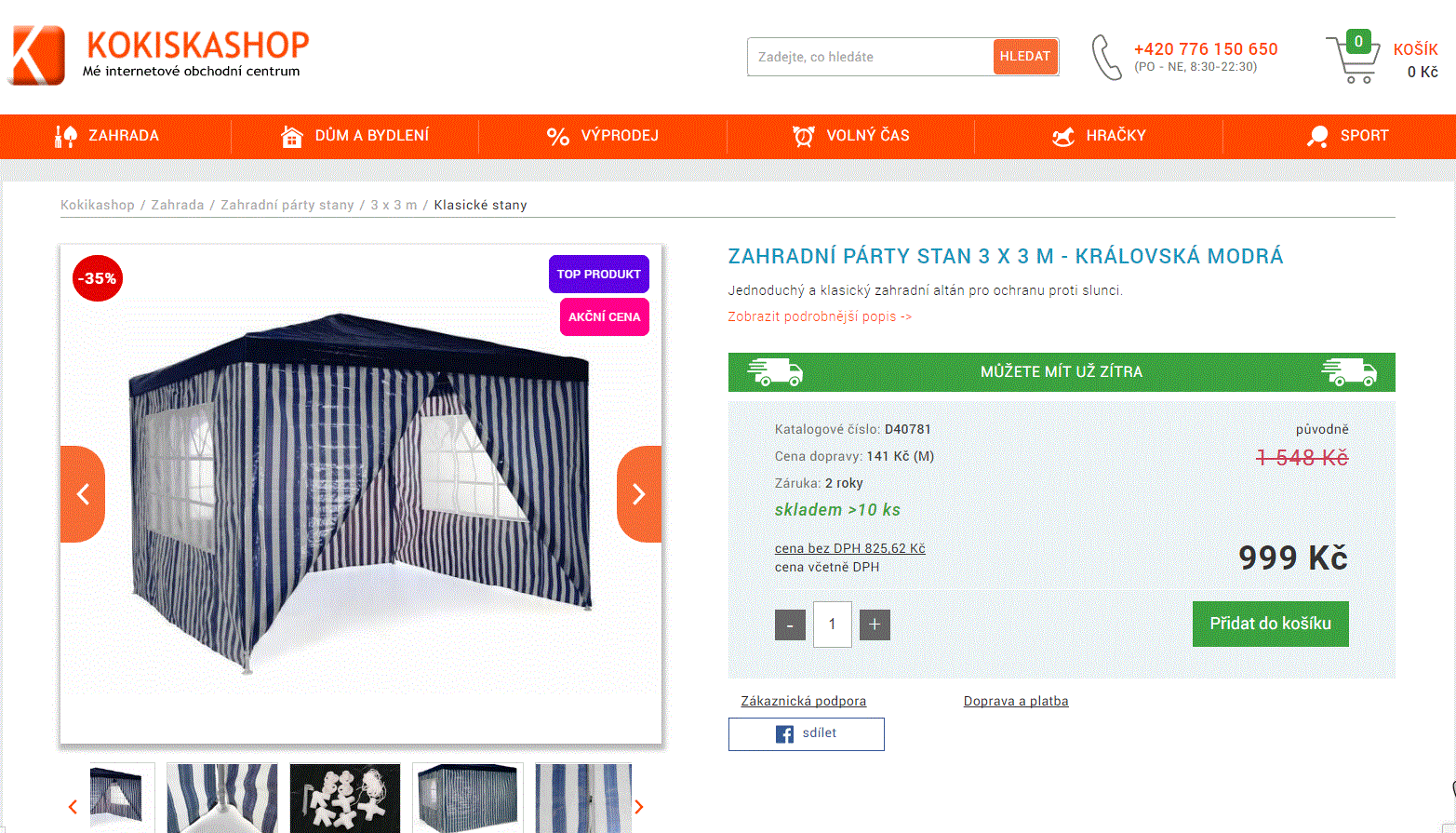 Zahradní párty stan 3 x 3 metru