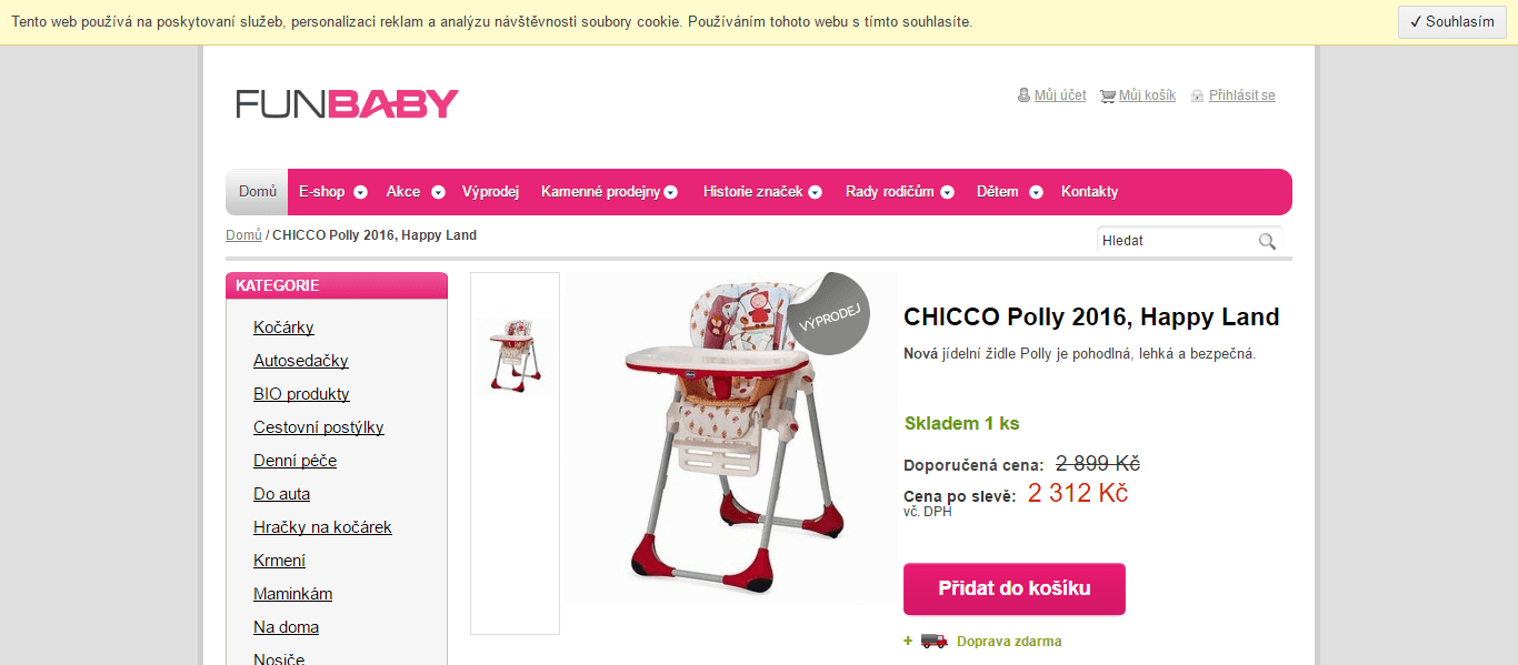 Jídelní židlička CHICCO Polly 2016