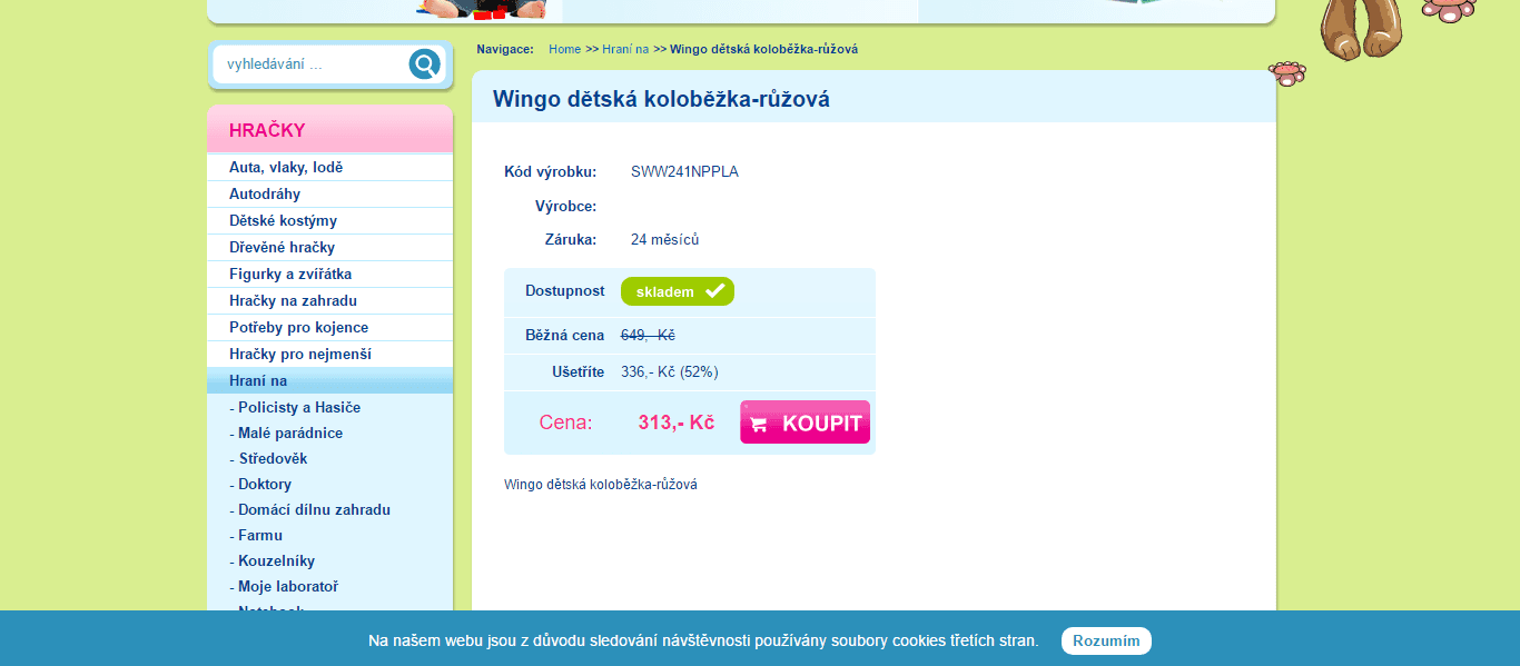Skládací koloběžka Wingo, modrá, růžová