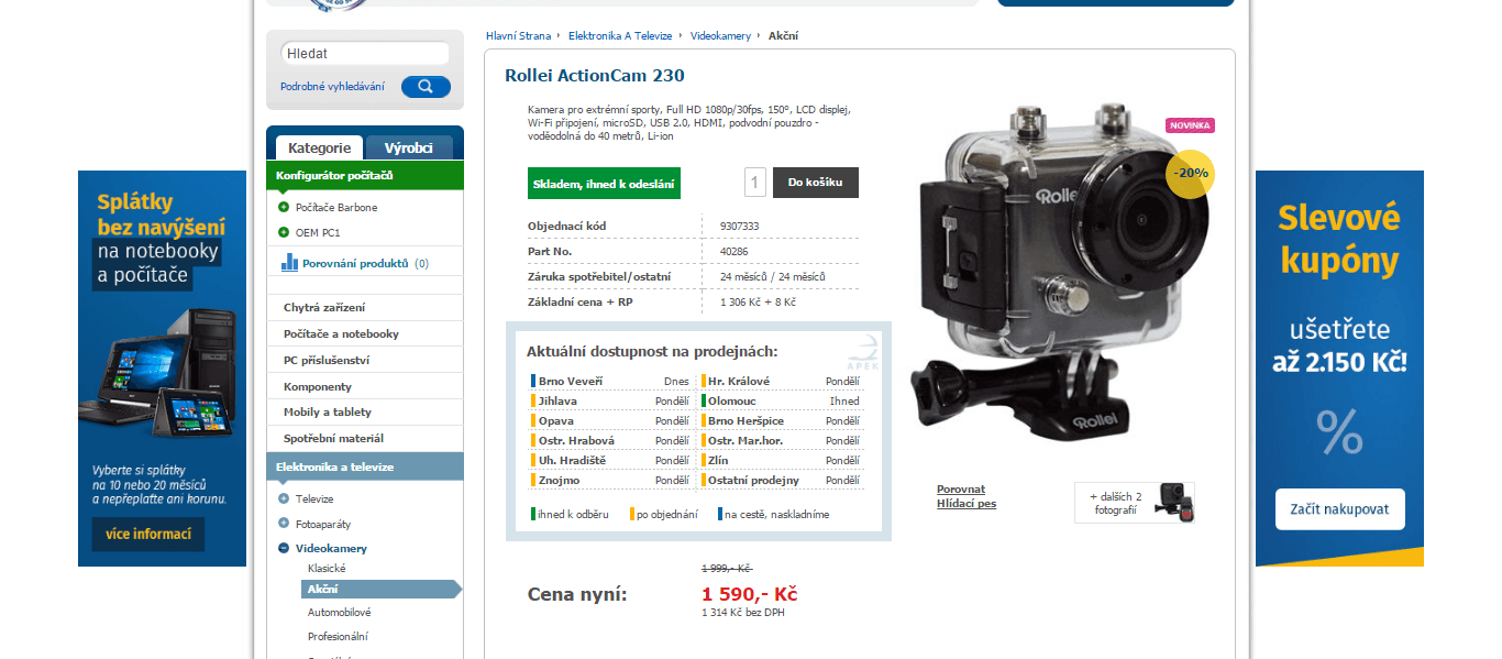 Kamera Rollei ActionCam 230, WIFI