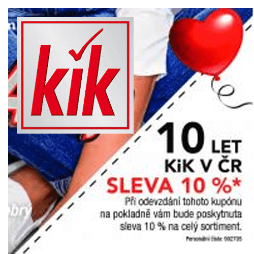 KiK - sleva 10% na celý nákup