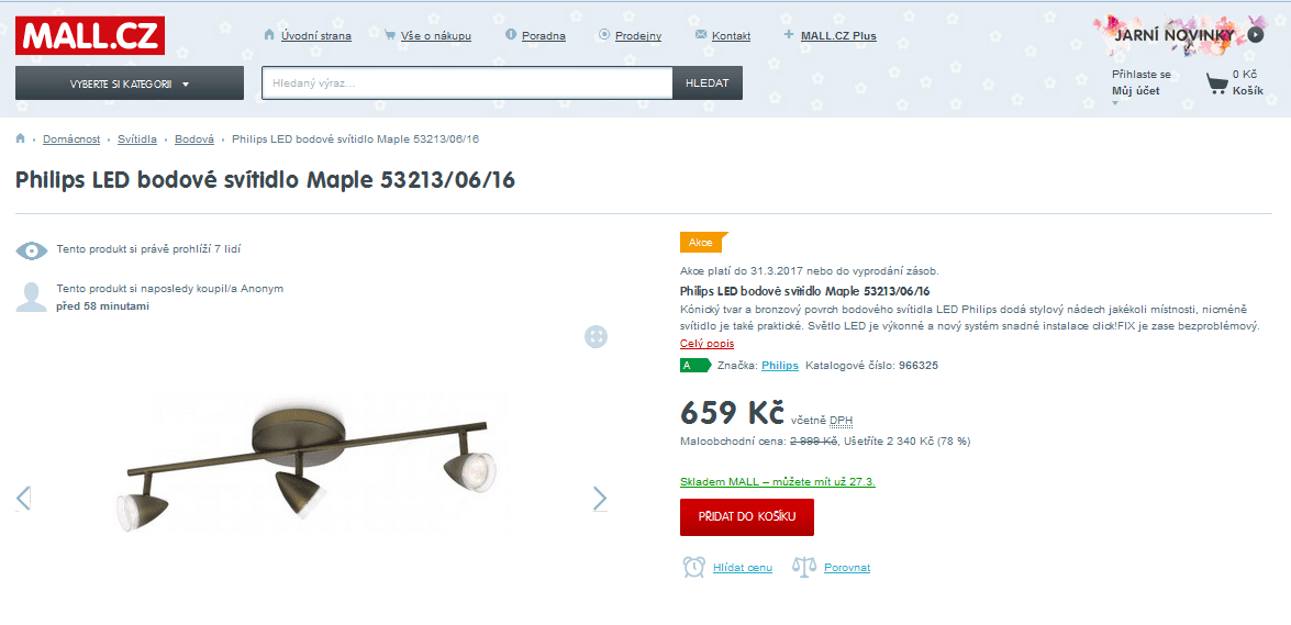 Philips LED bodové svítidlo Maple
