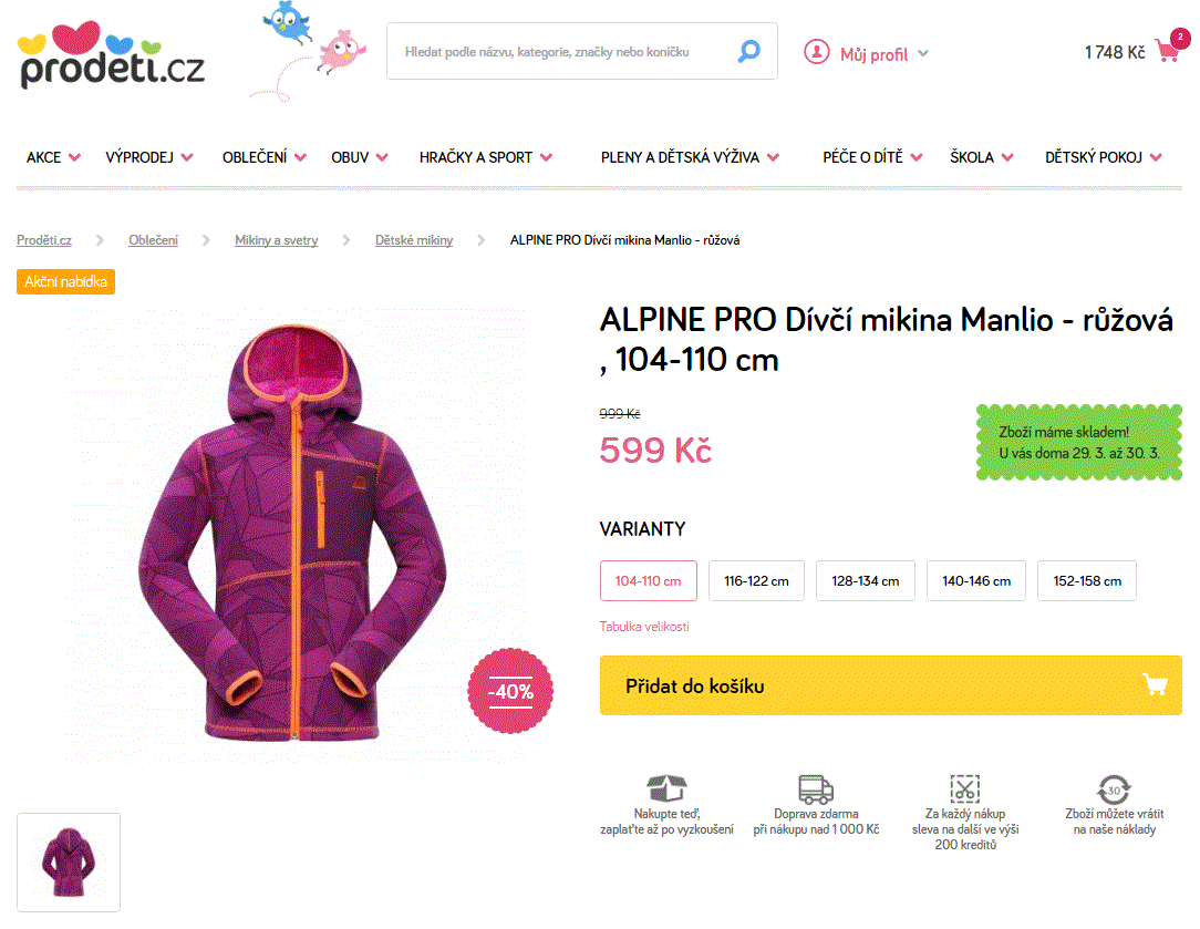 Dívčí mikina Manlio Alpine PRO