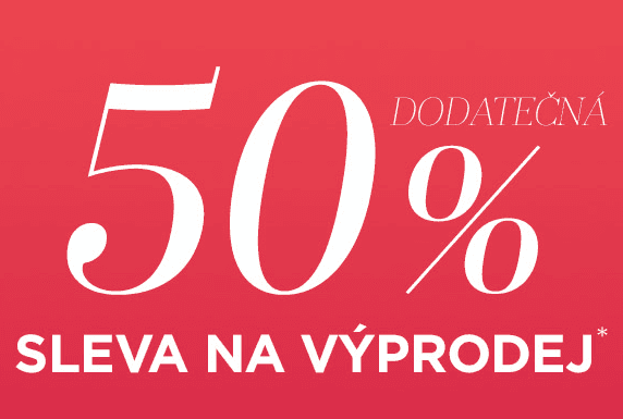 Extra sleva 50% na výprodeje 